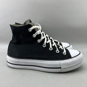 Converse CTAS Platform High Top Shoes Women Size 8.5 Black White Comfort Sneaker